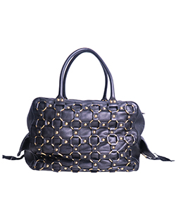 Croisette Bowling Bag, Leather, Black, 05-MA-1018